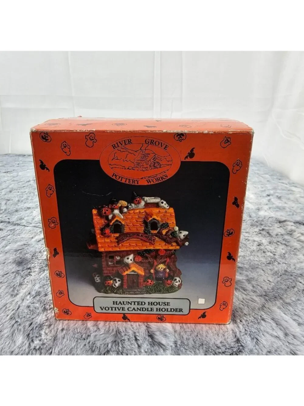 Vintage Halloween Haunted House Candle Tea Votive Holder Village Decor - Picture 7 of 12